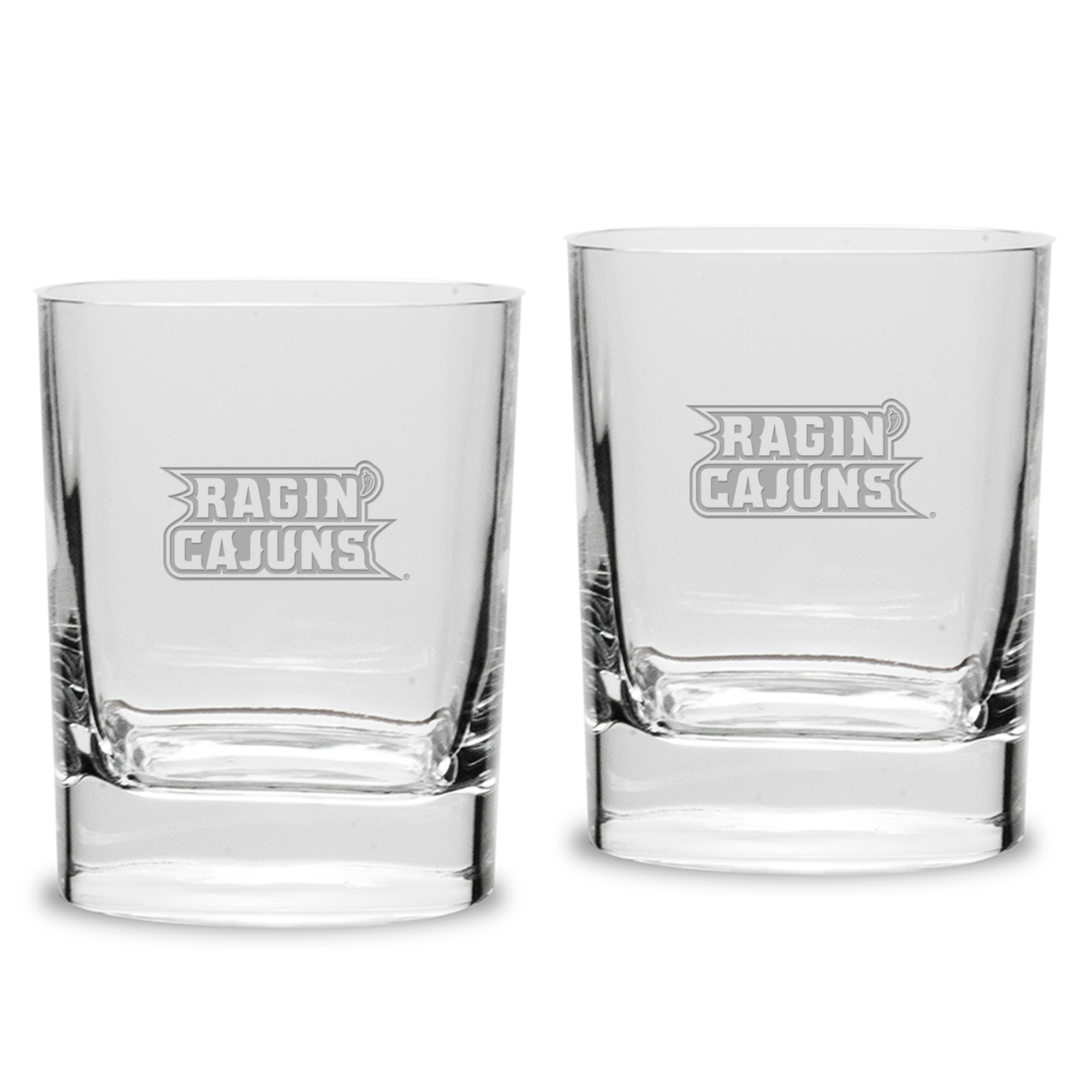 Louisiana Ragin' Cajuns 2-Piece 11.75oz. Square Double Old Fashioned Glass Set