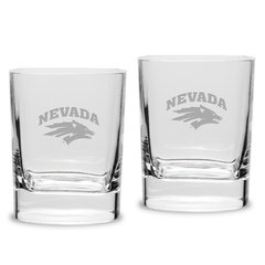 Nevada Wolf Pack 2-Piece 11.75oz. Square Double Old Fashioned Glass Set