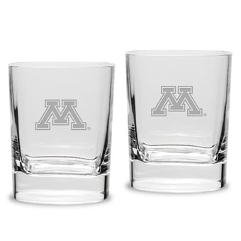 Minnesota Golden Gophers 2-Piece 11.75oz. Square Double Old Fashioned Glass Set