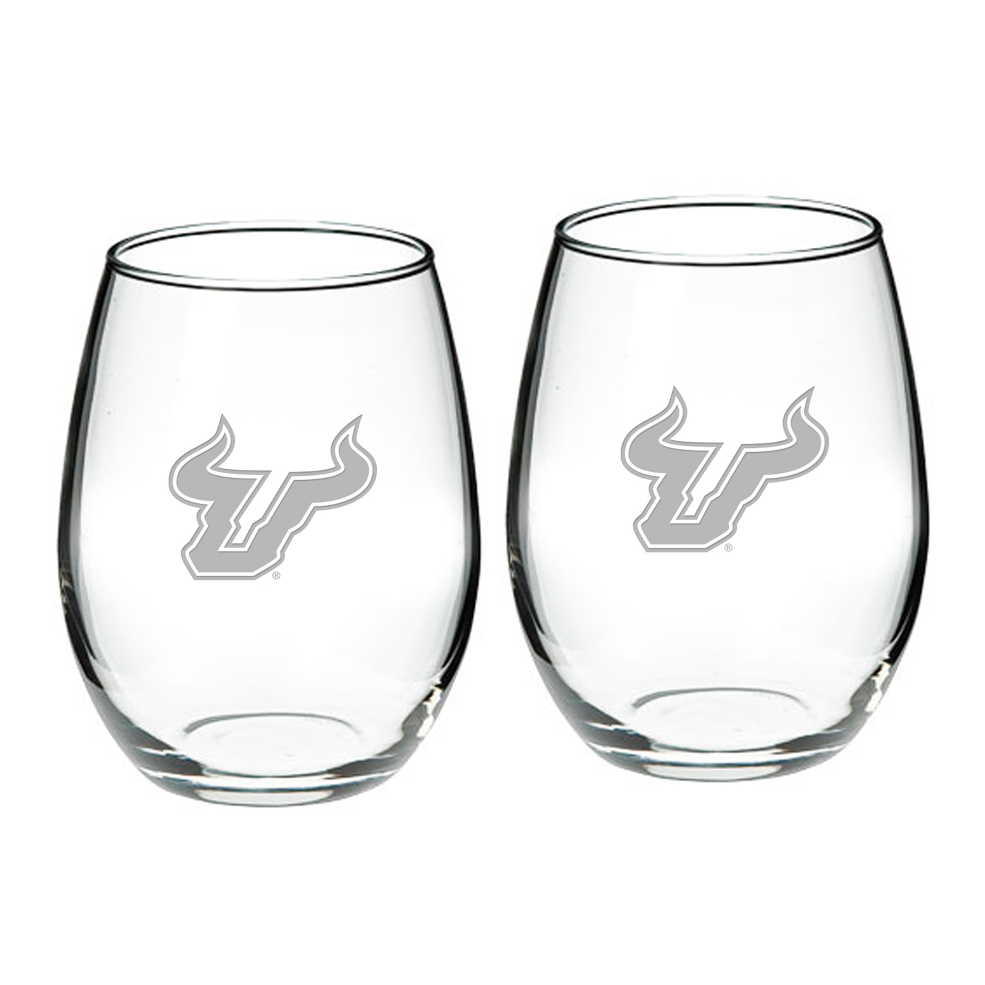 South Florida Bulls 2-Piece 21oz. Stemless Wine Glass Set