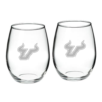 South Florida Bulls 2-Piece 21oz. Stemless Wine Glass Set