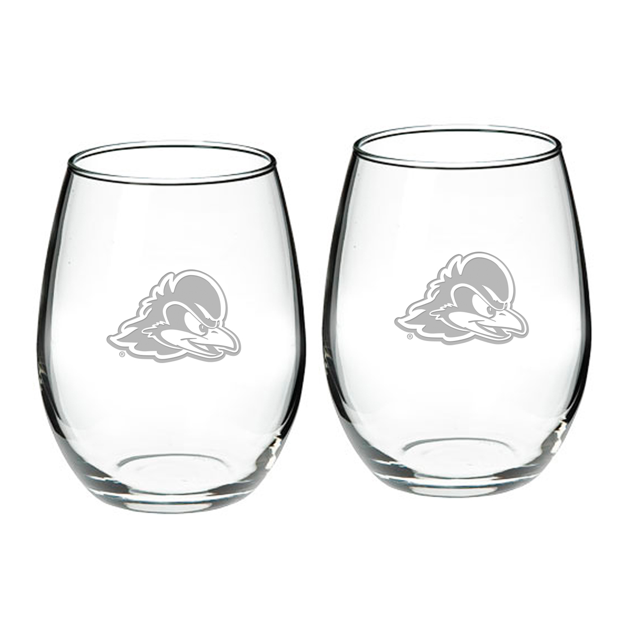 Delaware Fightin' Blue Hens 2-Piece 21oz. Stemless Wine Glass Set
