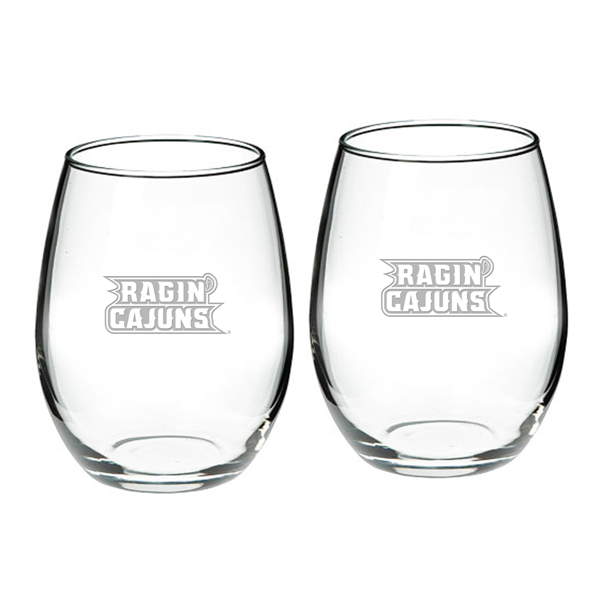 Louisiana Ragin' Cajuns 2-Piece 21oz. Stemless Wine Glass Set