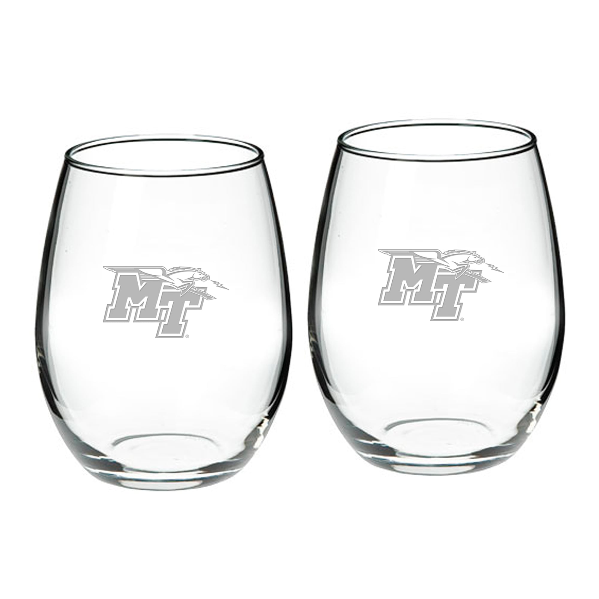 MTSU Blue Raiders 2-Piece 21oz. Stemless Wine Glass Set