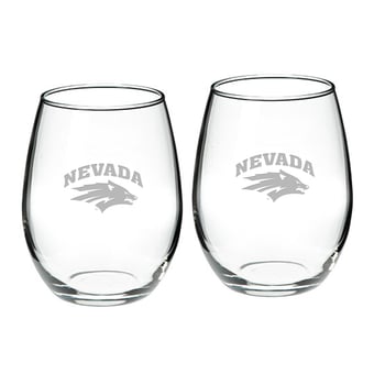 Nevada Wolf Pack 2-Piece 21oz. Stemless Wine Glass Set