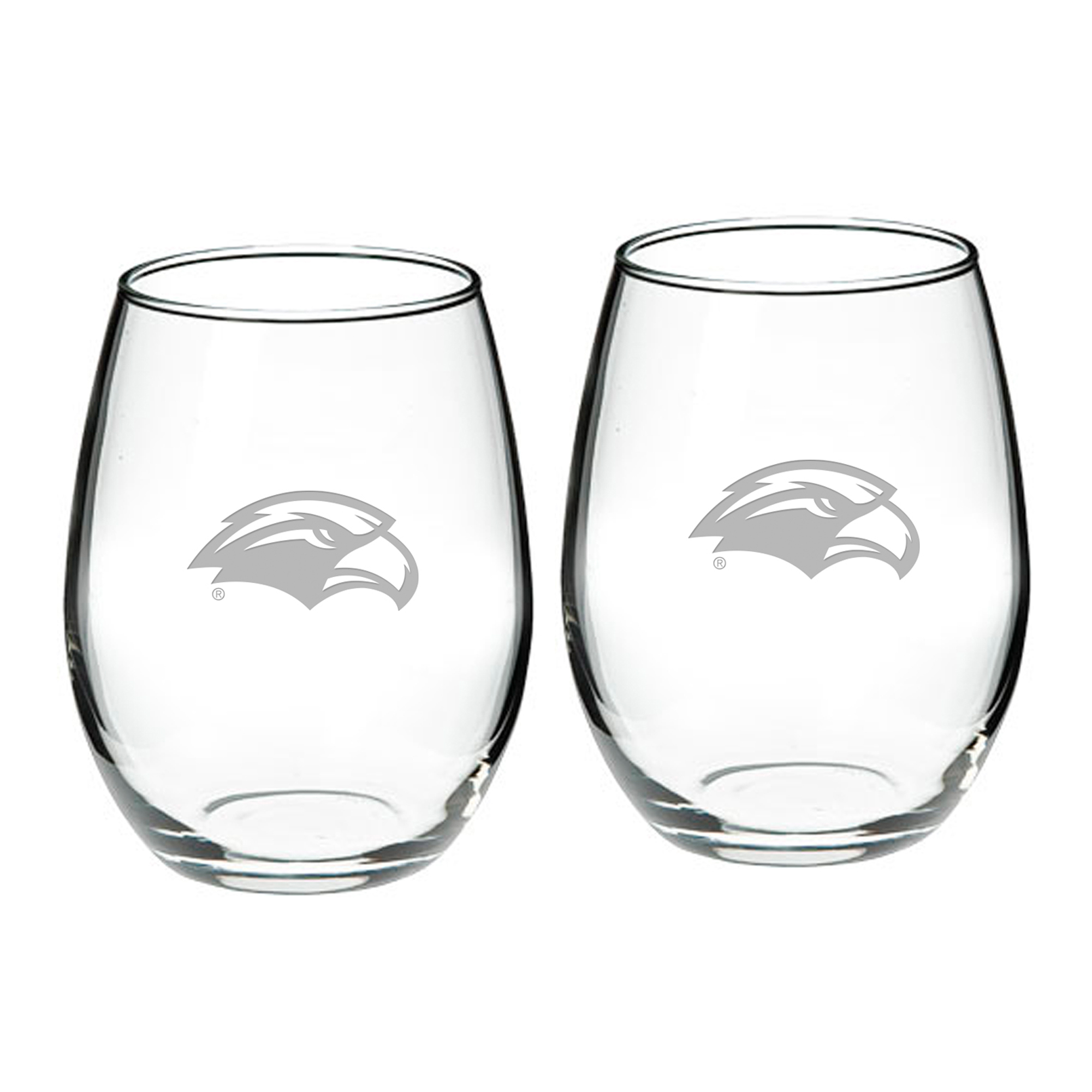 Southern Miss Golden Eagles 2-Piece 21oz. Stemless Wine Glass Set