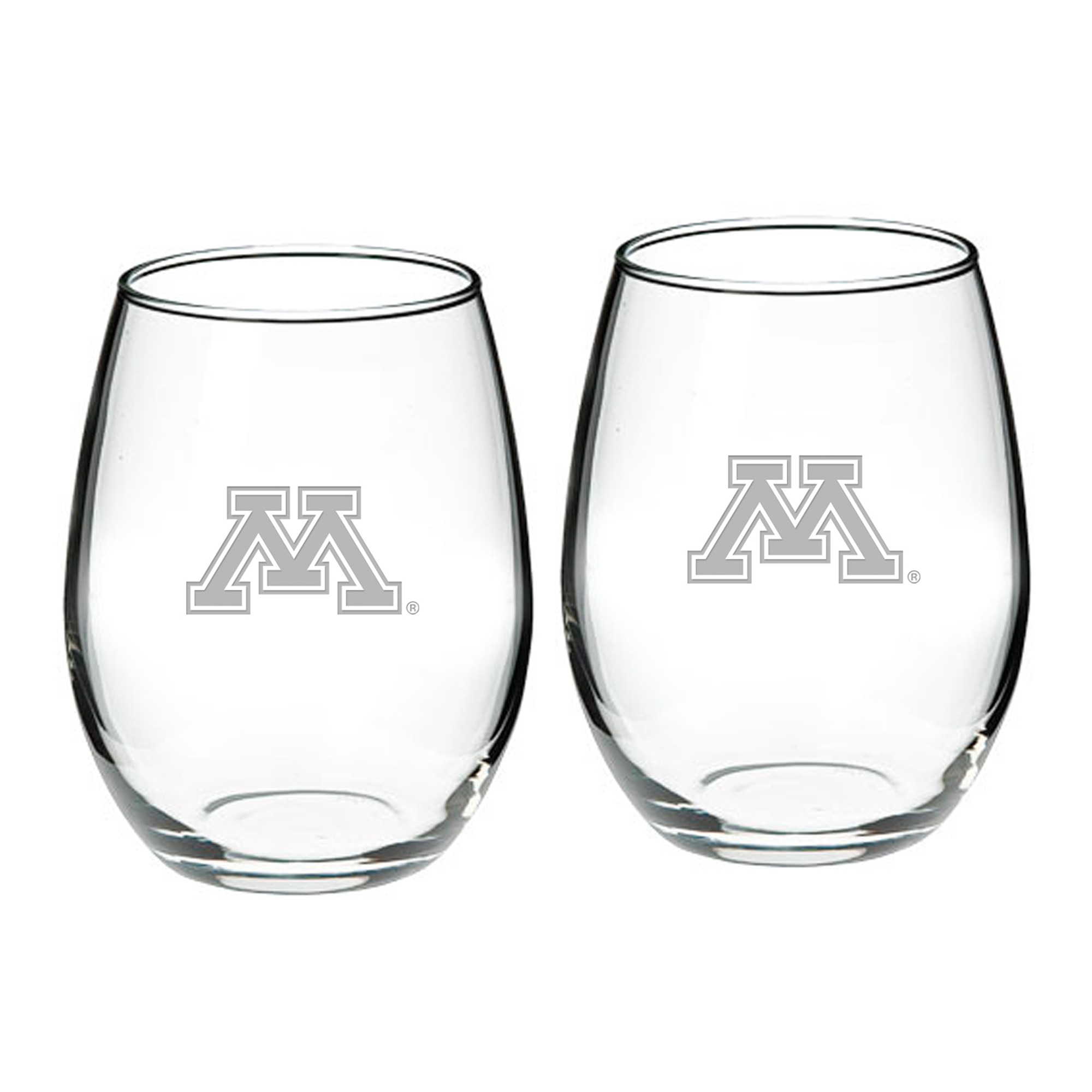 Minnesota Golden Gophers 2-Piece 21oz. Stemless Wine Glass Set
