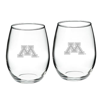 Minnesota Golden Gophers 2-Piece 21oz. Stemless Wine Glass Set