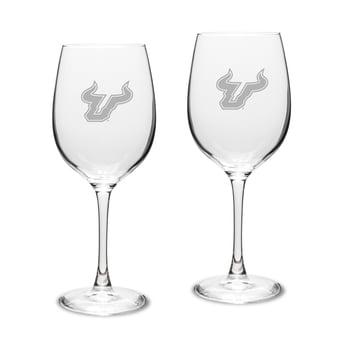 South Florida Bulls 2-Piece 16oz. Traditional White Wine Glass Set
