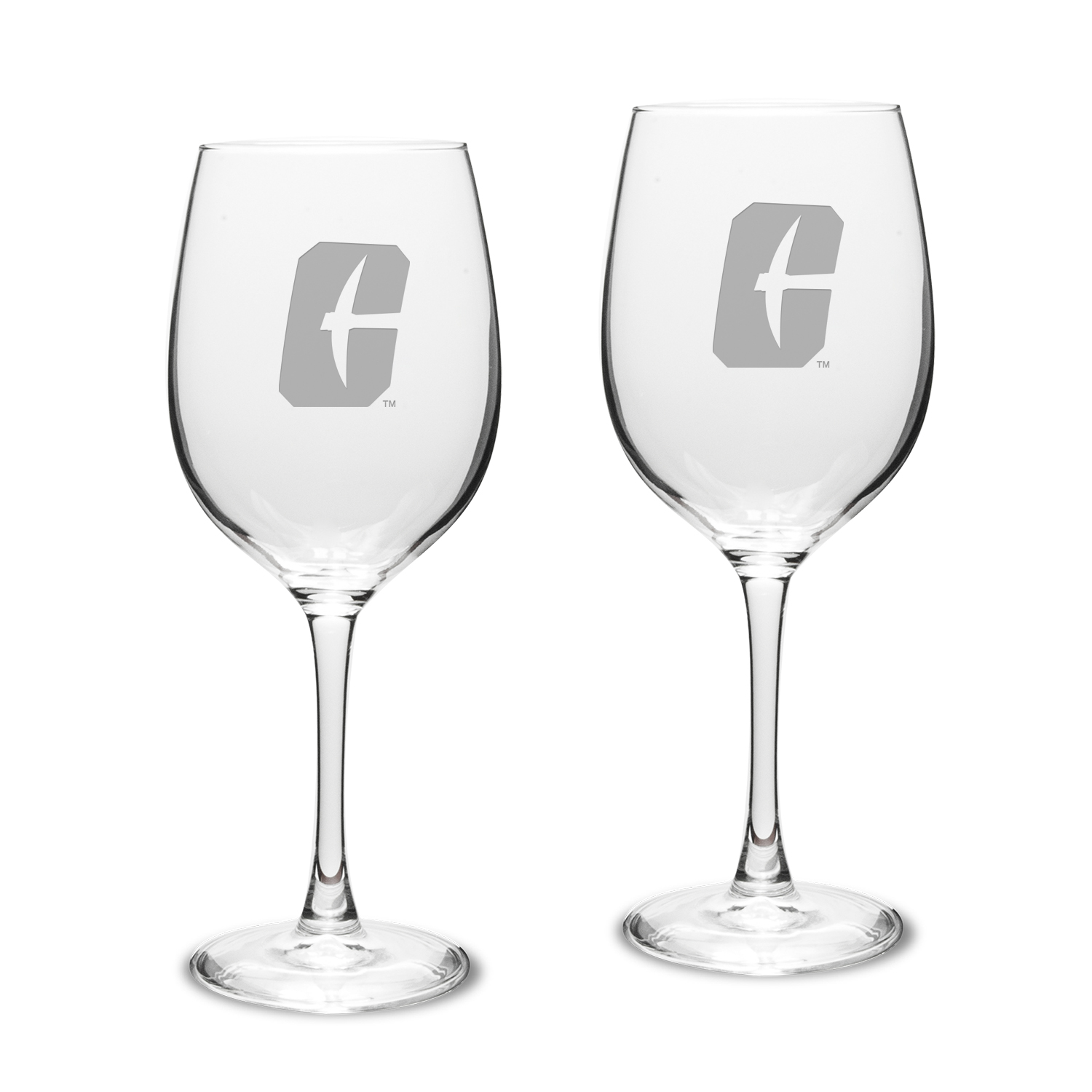 Charlotte 49ers 2-Piece 16oz. Traditional White Wine Glass Set
