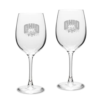 Ohio Bobcats 2-Piece 16oz. Traditional White Wine Glass Set