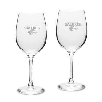 Southern Illinois Salukis 2-Piece 16oz. Traditional White Wine Glass Set