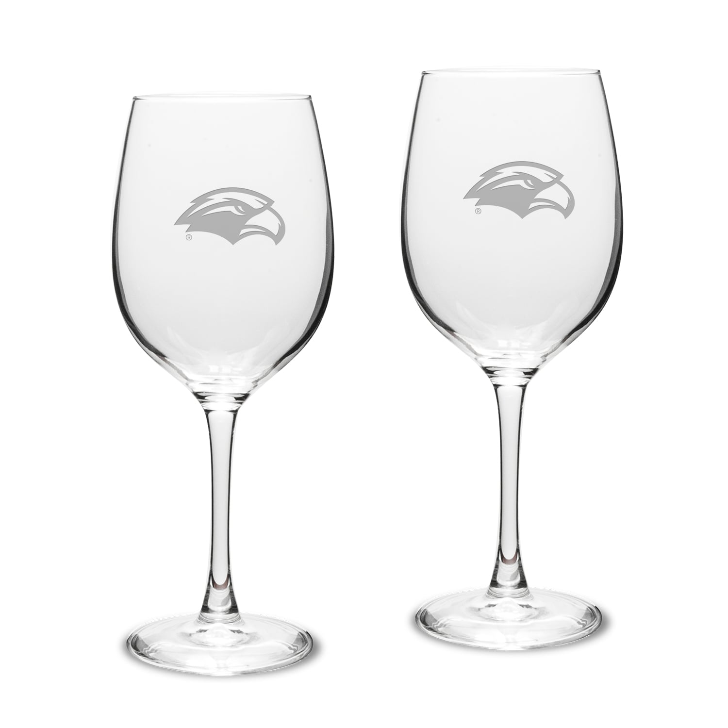 Southern Miss Golden Eagles 2-Piece 16oz. Traditional White Wine Glass Set