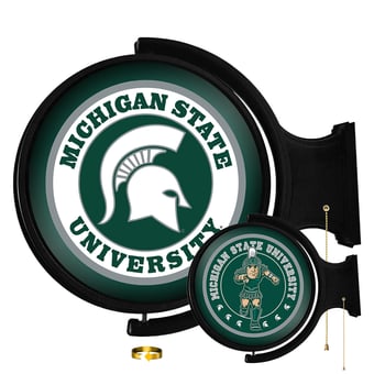 Michigan State Spartans Mascot 21'' x 23'' Rotating Lighted Wall Sign