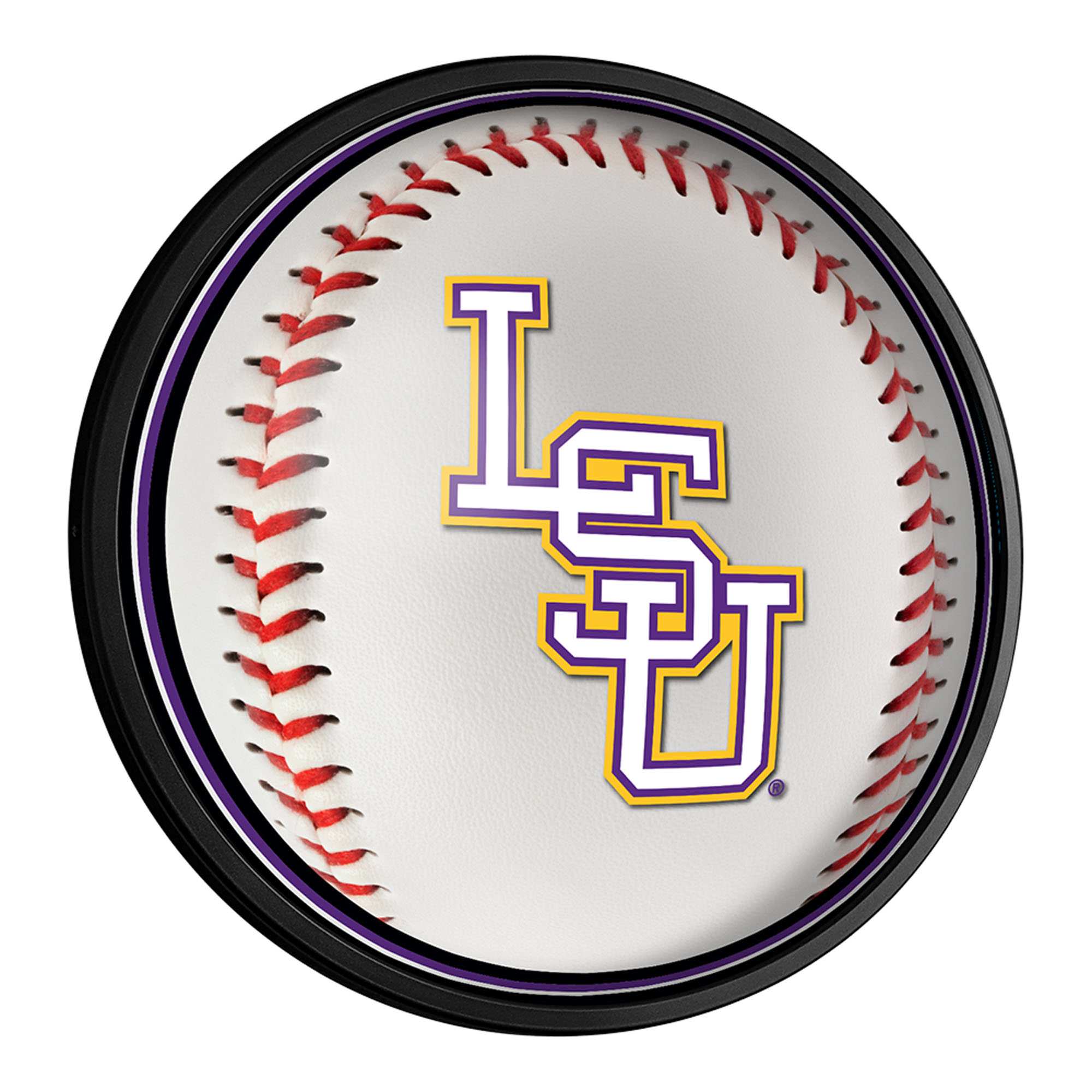 LSU Tigers Baseball 18” Round Slimline Illuminated Wall Sign LSU Tigers Baseball 18” Round Slimline Illuminated Wall Sign