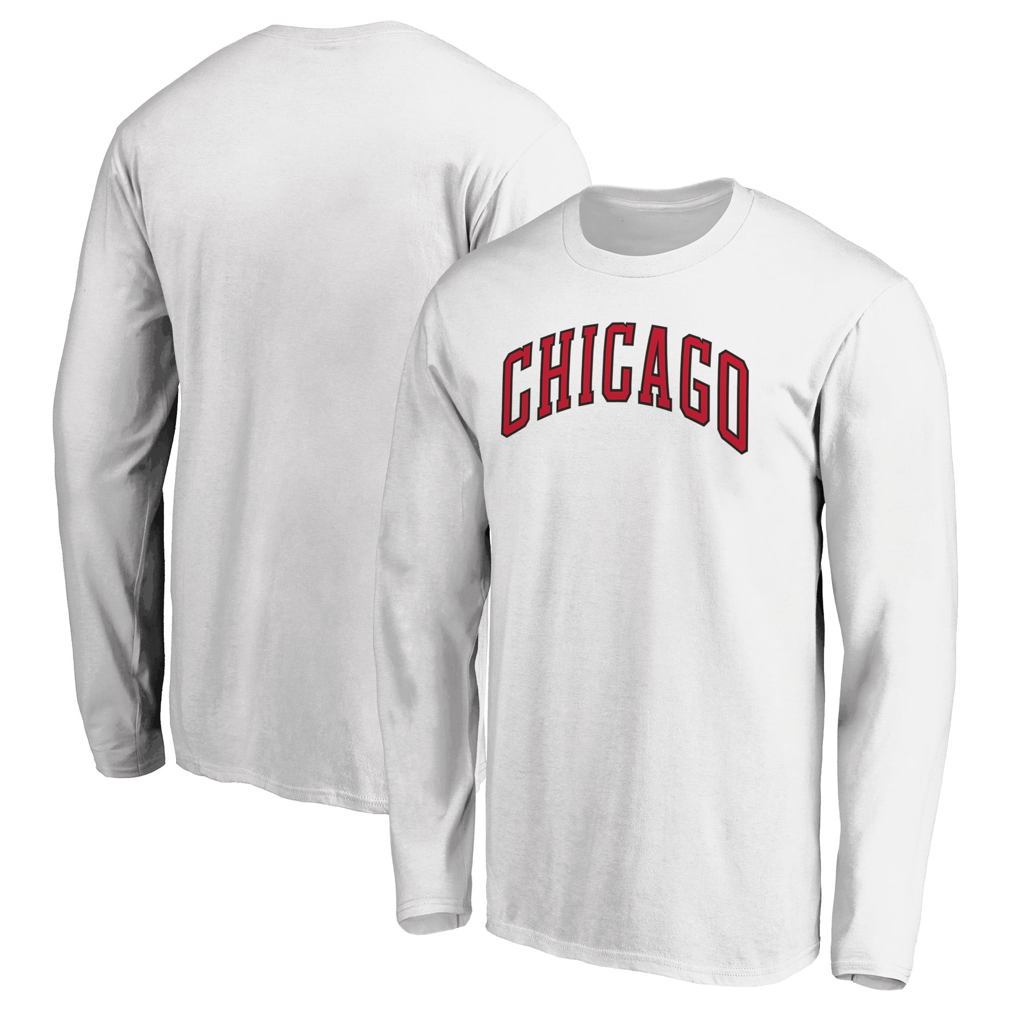 Men's White Chicago Bulls Alternate Team Logo Long Sleeve T-Shirt