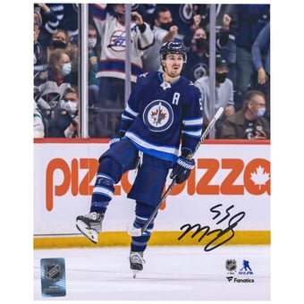Mark Scheifele Winnipeg Jets Autographed 8" x 10" Navy Jersey Celebration Photograph