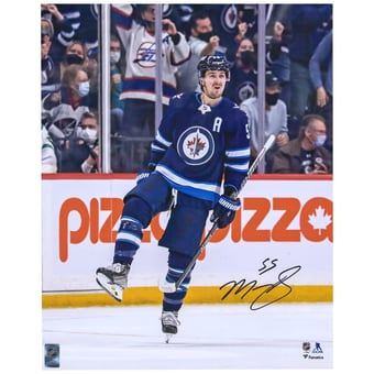 Mark Scheifele Winnipeg Jets Autographed 16" x 20" Navy Jersey Celebration Photograph