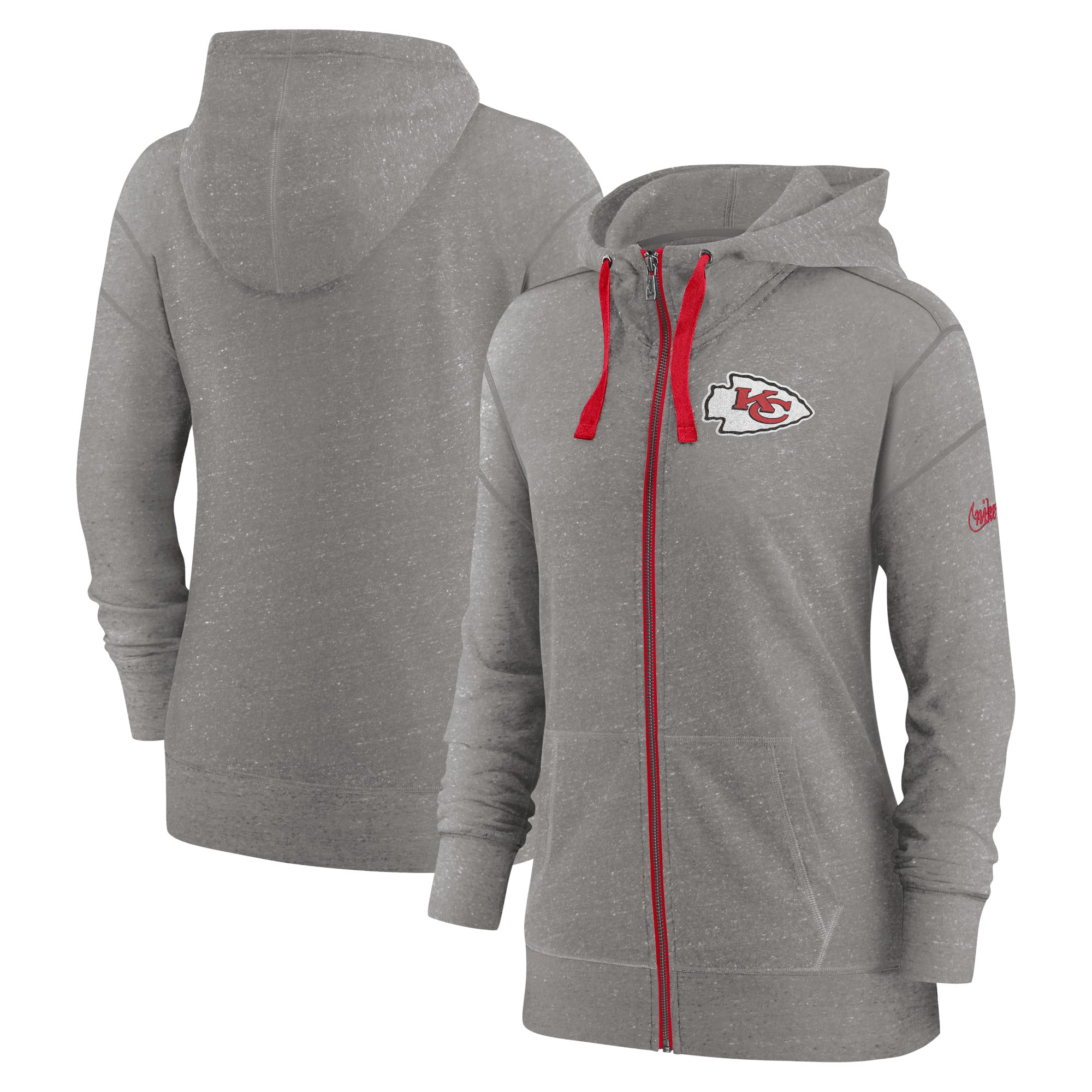 Women’s Nike Heather Charcoal Kansas City Chiefs Gym Vintage Full-Zip Hoodie Women’s Nike Heather Charcoal Kansas City Chiefs Gym Vintage Full-Zip Hoodie