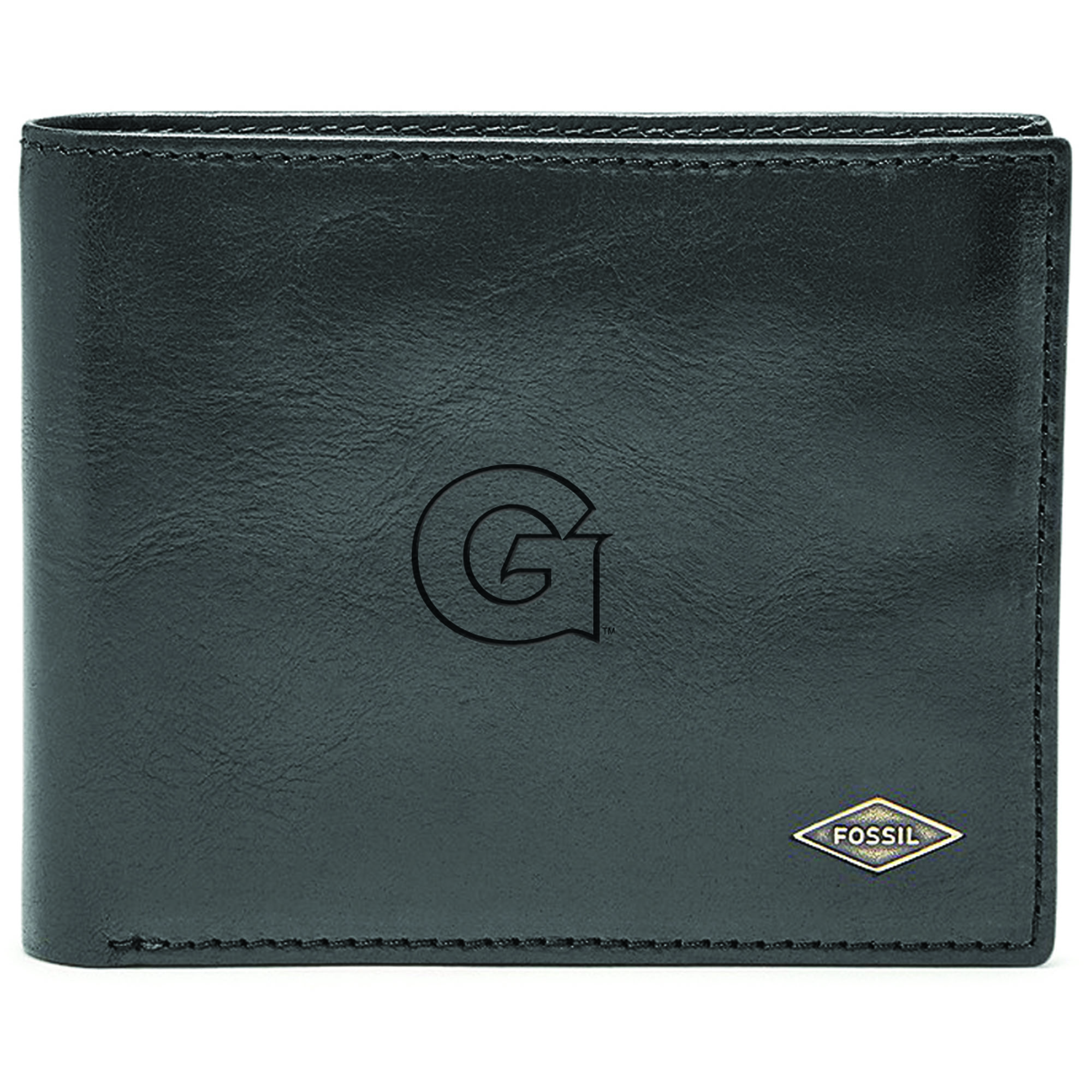 Men's Fossil Georgetown Hoyas Leather Ryan RFID Flip ID Bifold Wallet