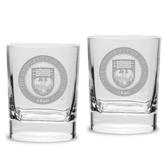 Chicago Maroons 2-Piece 11.75oz. Square Double Old Fashioned Glass Set