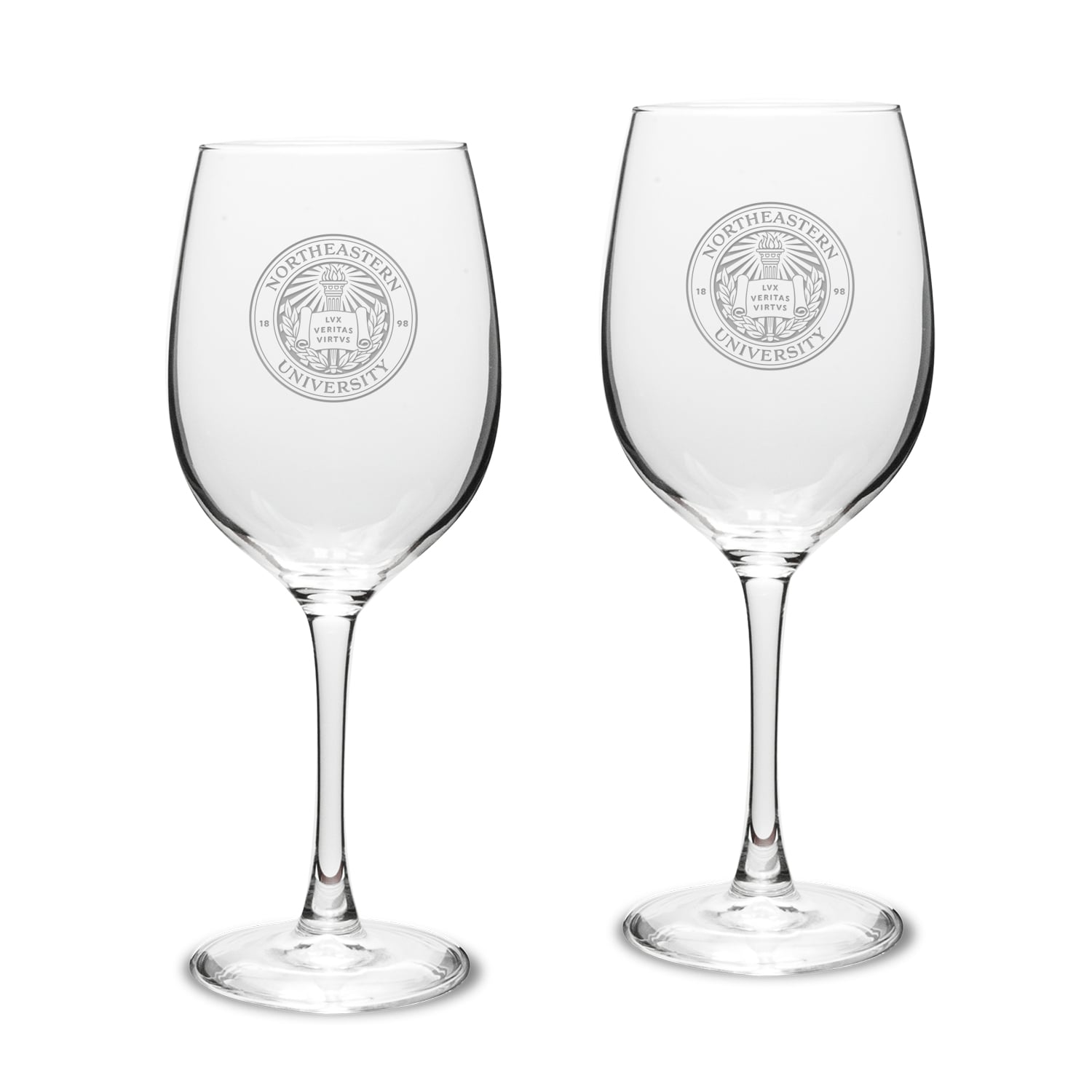 Northeastern Huskies 2-Piece 16oz. Traditional White Wine Glass Set