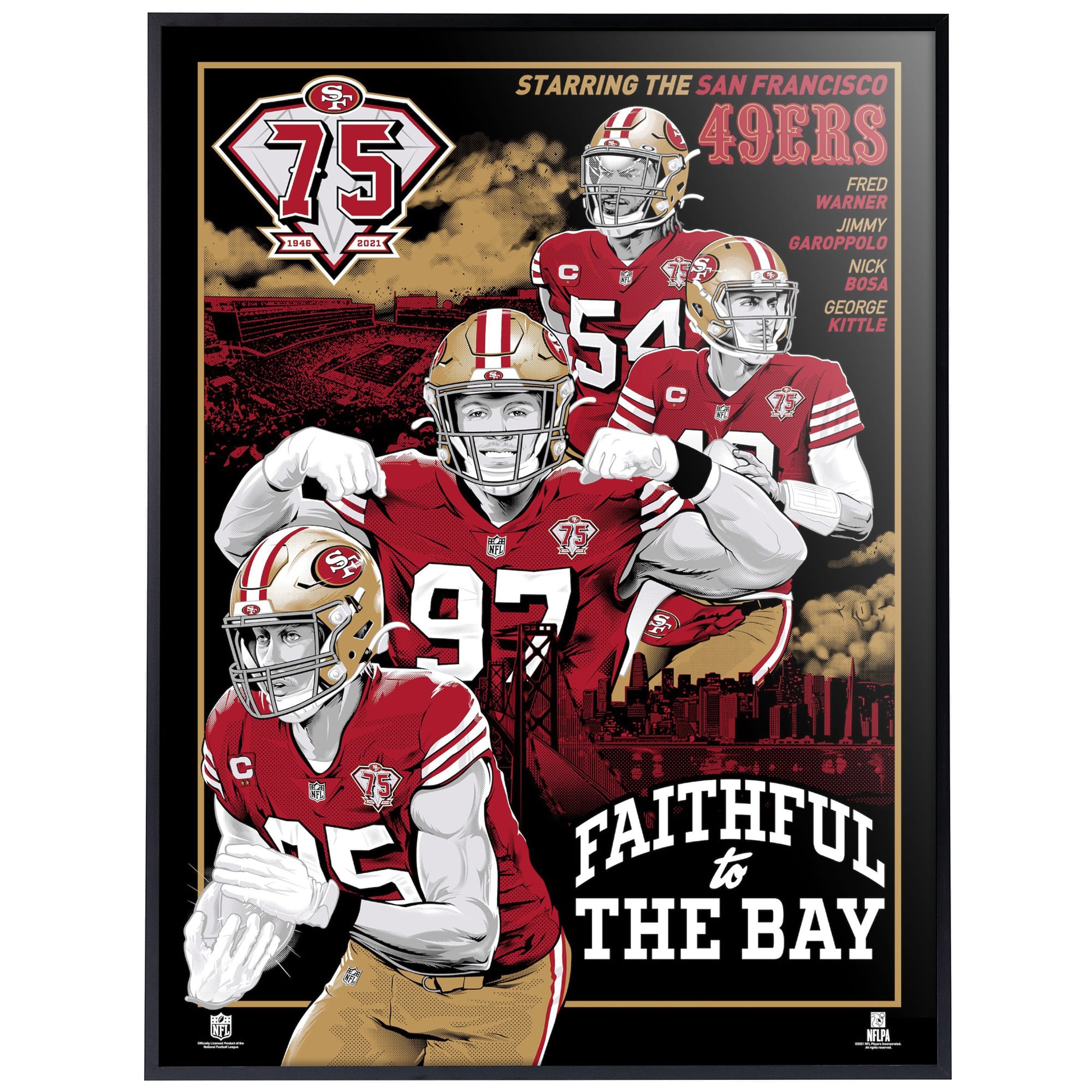 Phenom Gallery San Francisco 49ers 18'' x 24'' Deluxe Framed Serigraph Print