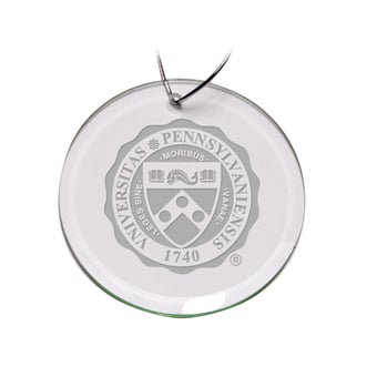Pennsylvania Quakers 3'' Glass Round Ornament