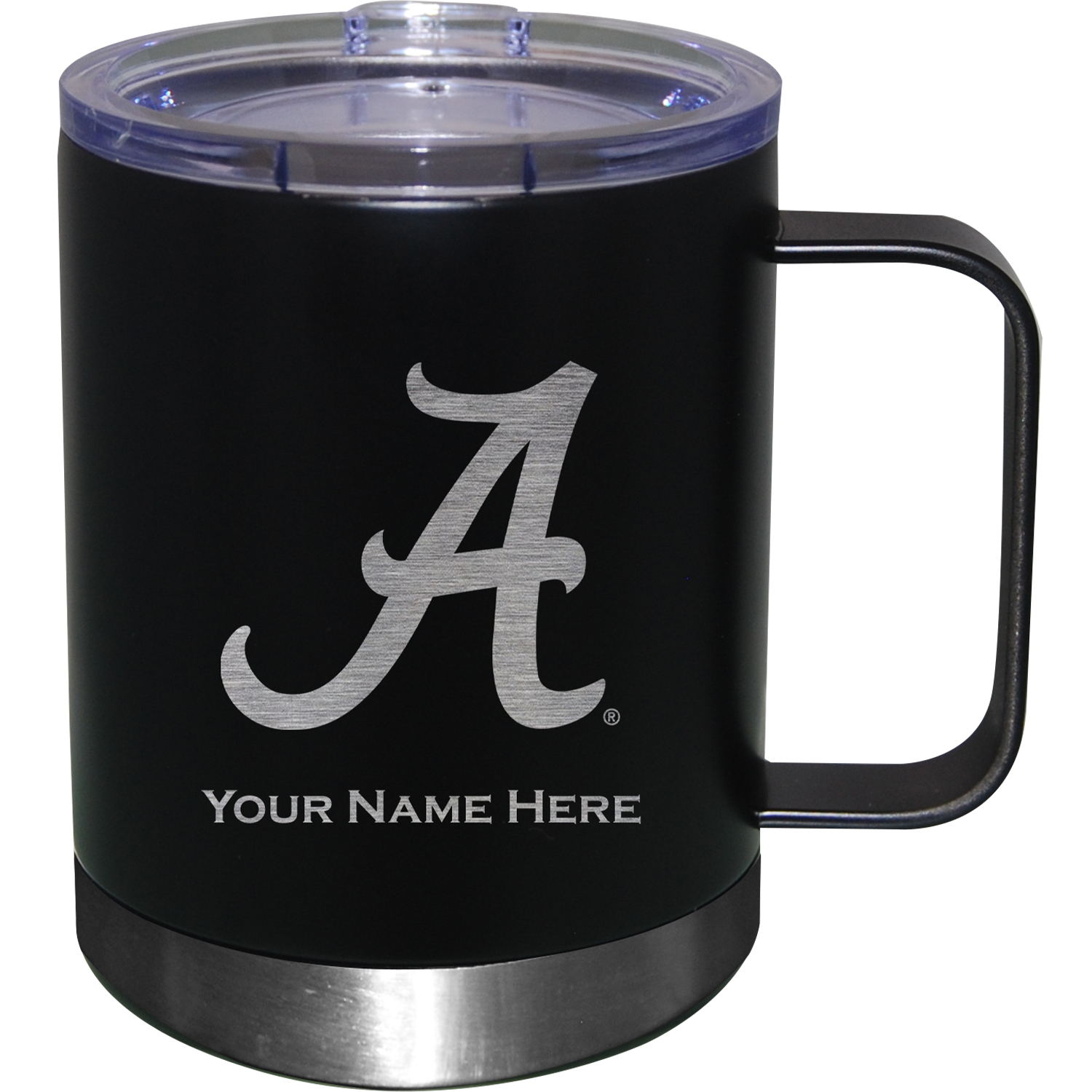 Black Alabama Crimson Tide 12oz. Personalized Stainless Steel Lowball with Handle