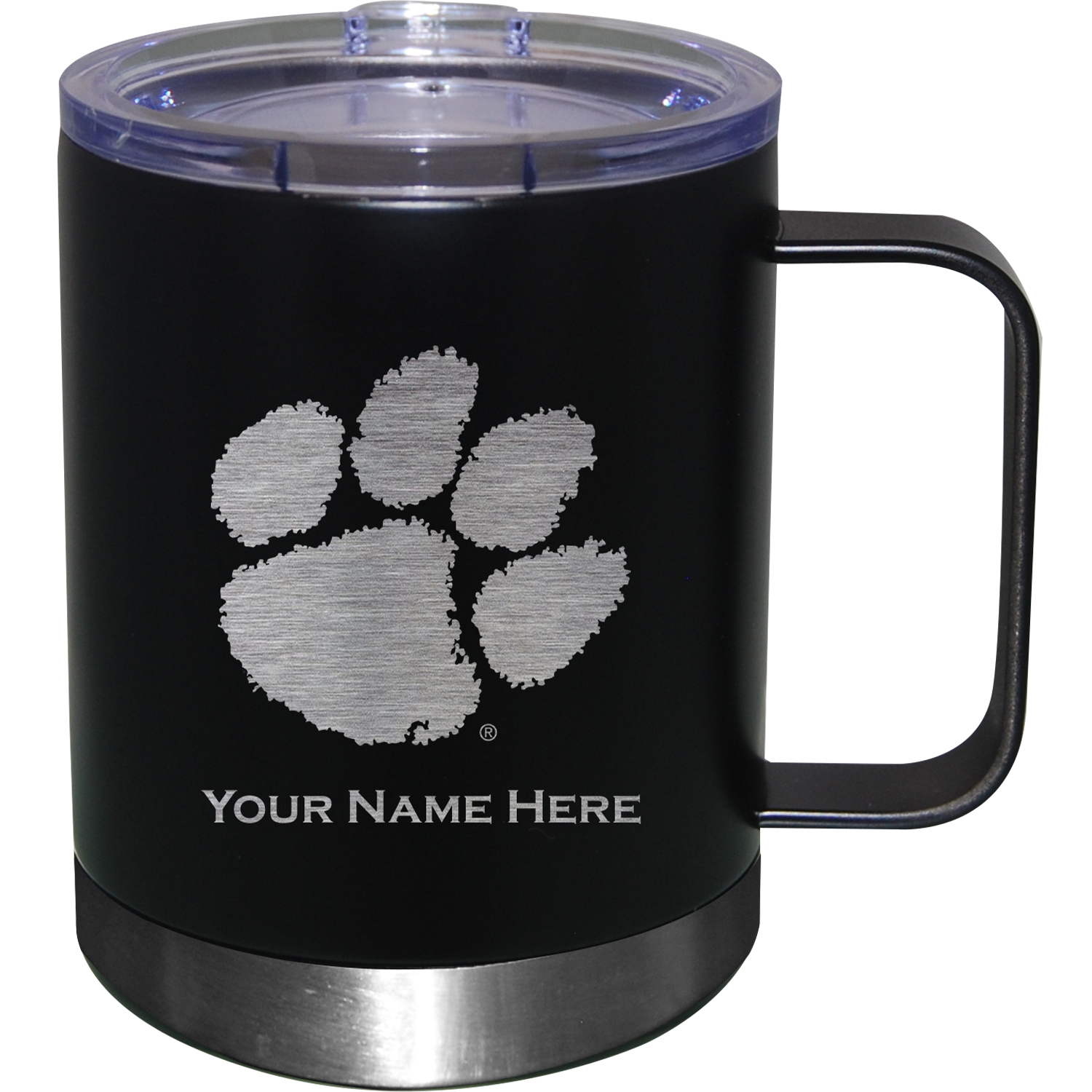 Clemson Tigers 12oz. Personalized Stainless Steel Lowball with Handle