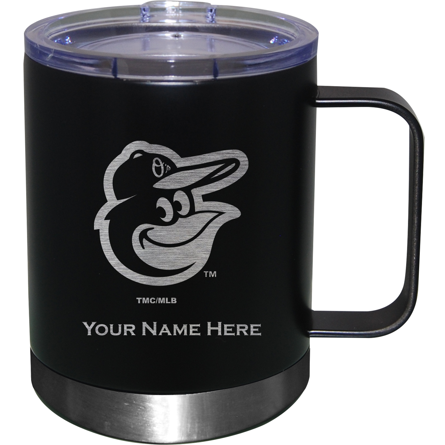 Baltimore Orioles 12oz. Personalized Stainless Steel Lowball with Handle