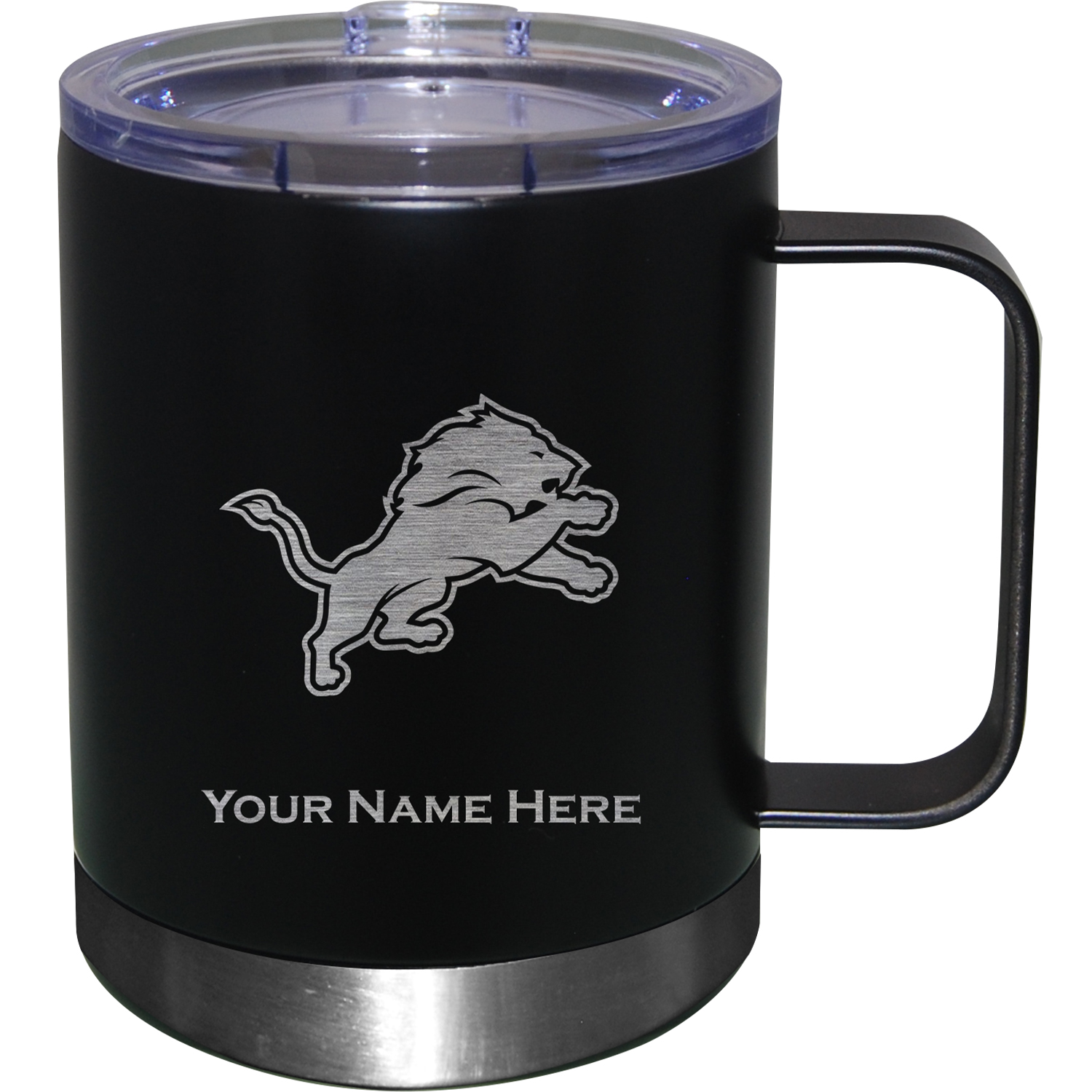 Detroit Lions 12oz. Personalized Stainless Steel Lowball with Handle