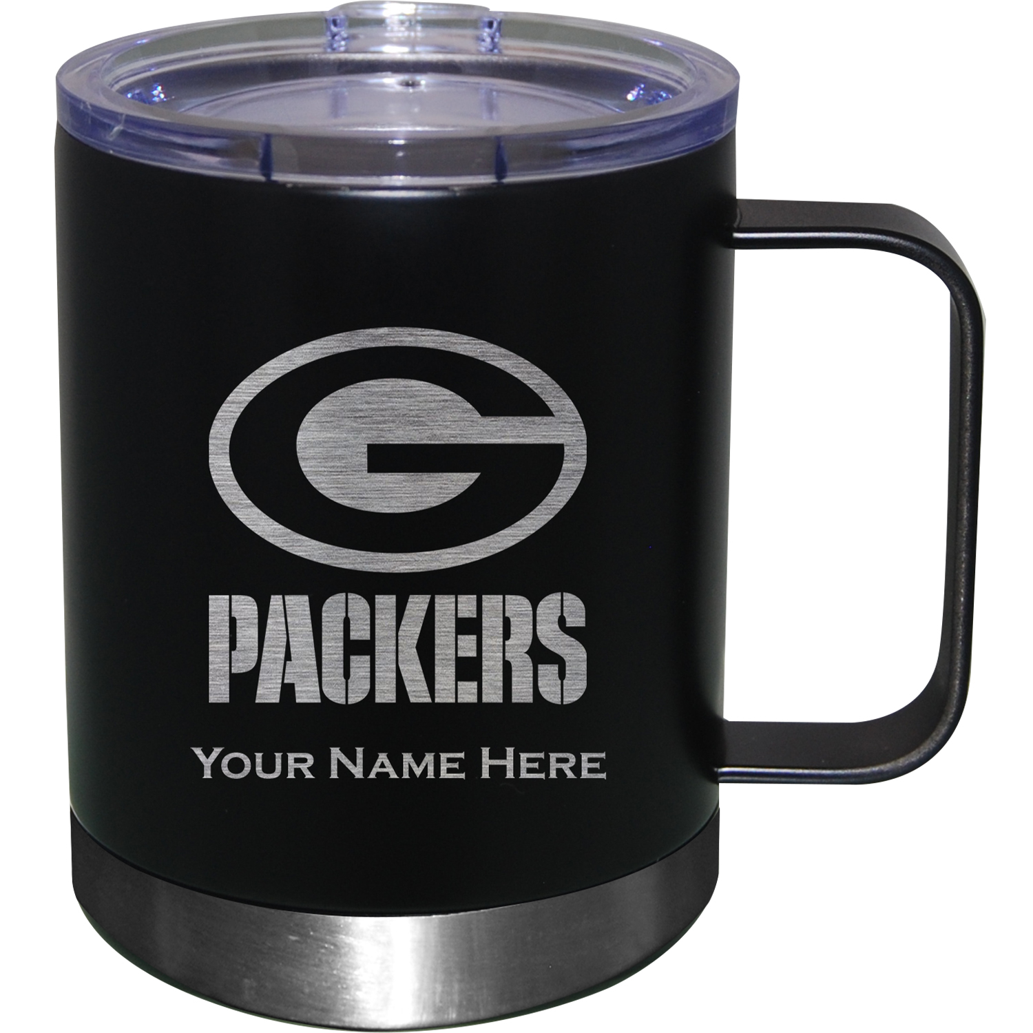 Green Bay Packers 12oz. Personalized Stainless Steel Lowball with Handle