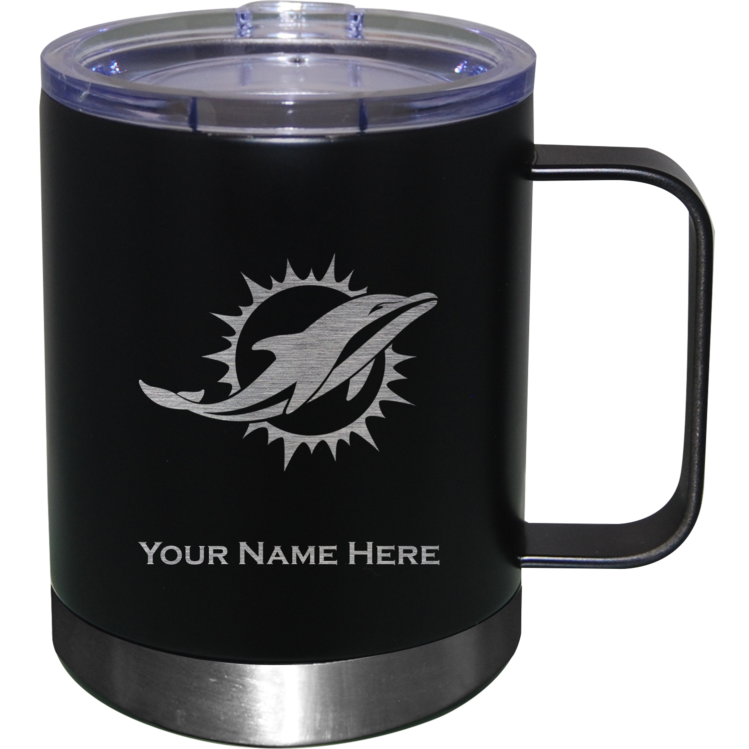 Miami Dolphins 12oz. Personalized Stainless Steel Lowball with Handle