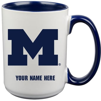 Michigan Wolverines 15oz. Personalized Ceramic Mug