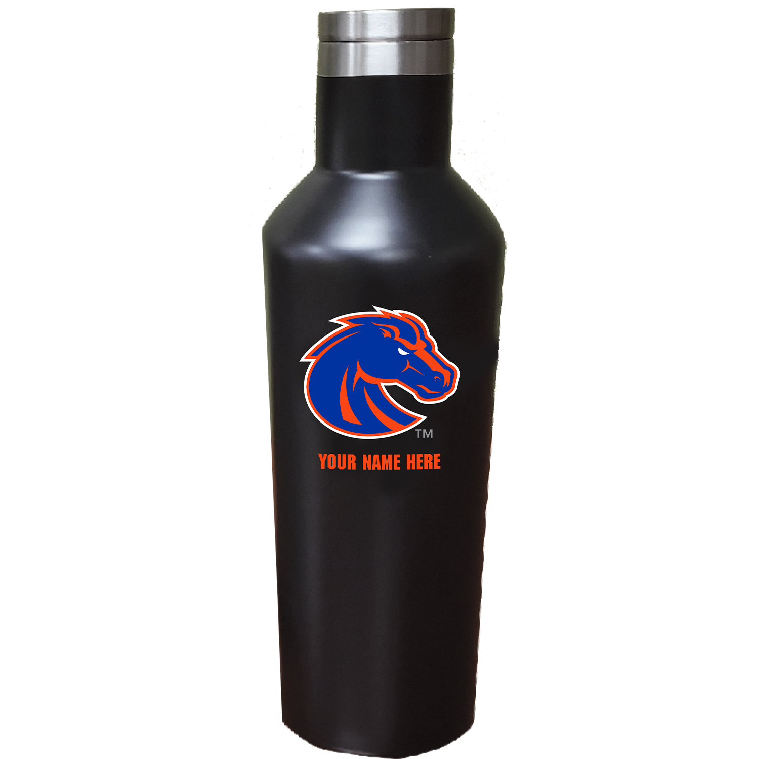 Black Boise State Broncos 17oz. Personalized Stainless Steel Infinity Bottle