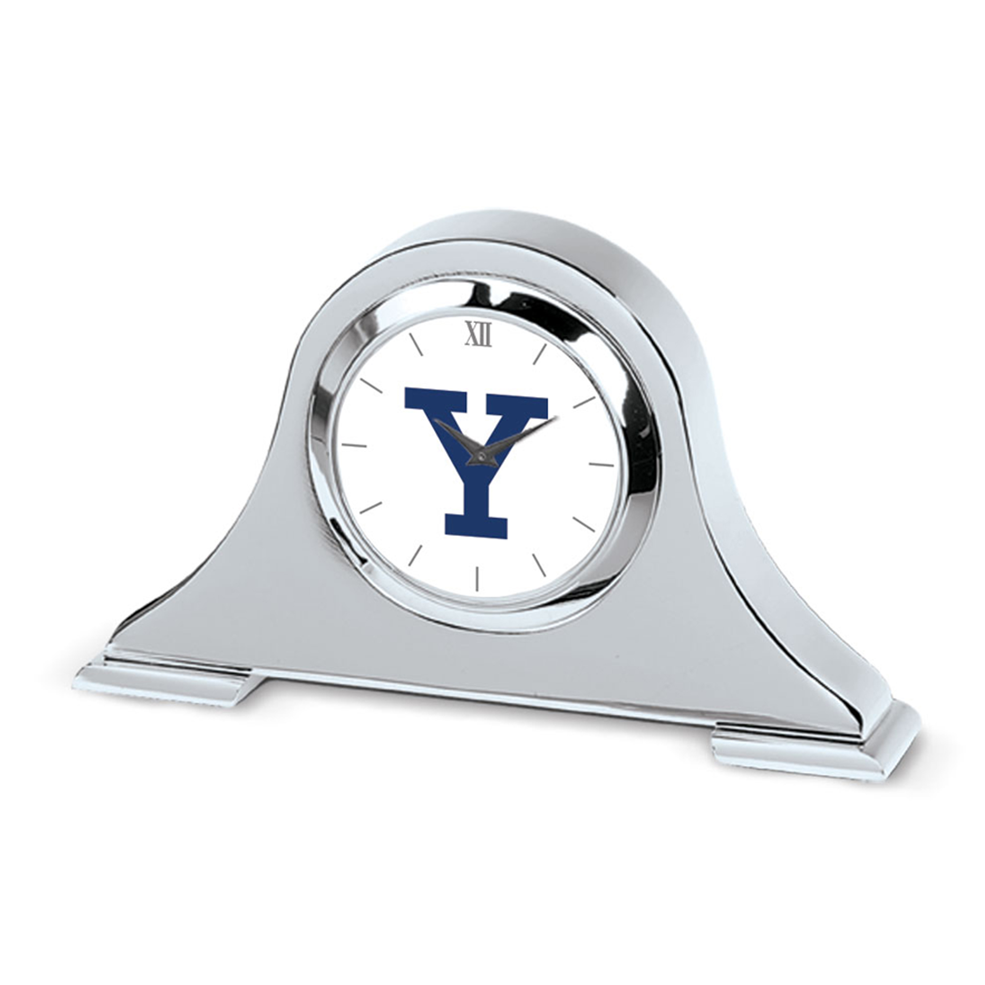 Silver Yale Bulldogs Napoleon Desk Clock