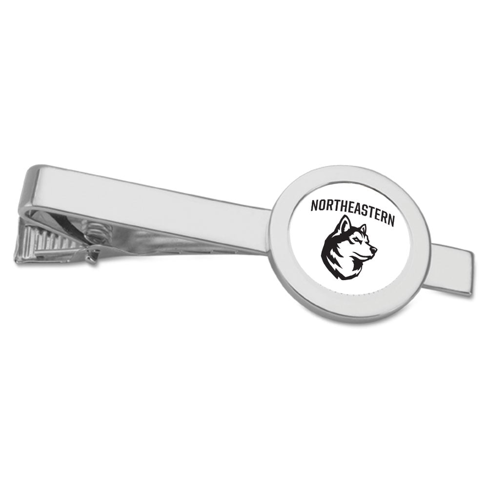 Silver Northeastern Huskies Tie Bar