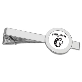 Silver Northeastern Huskies Tie Bar