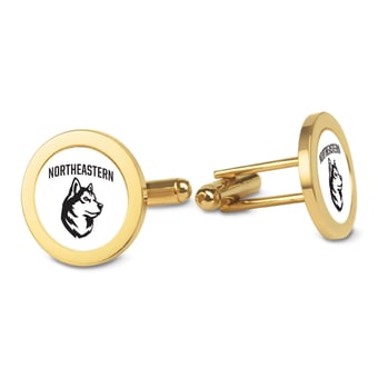 Gold Northeastern Huskies Cufflinks