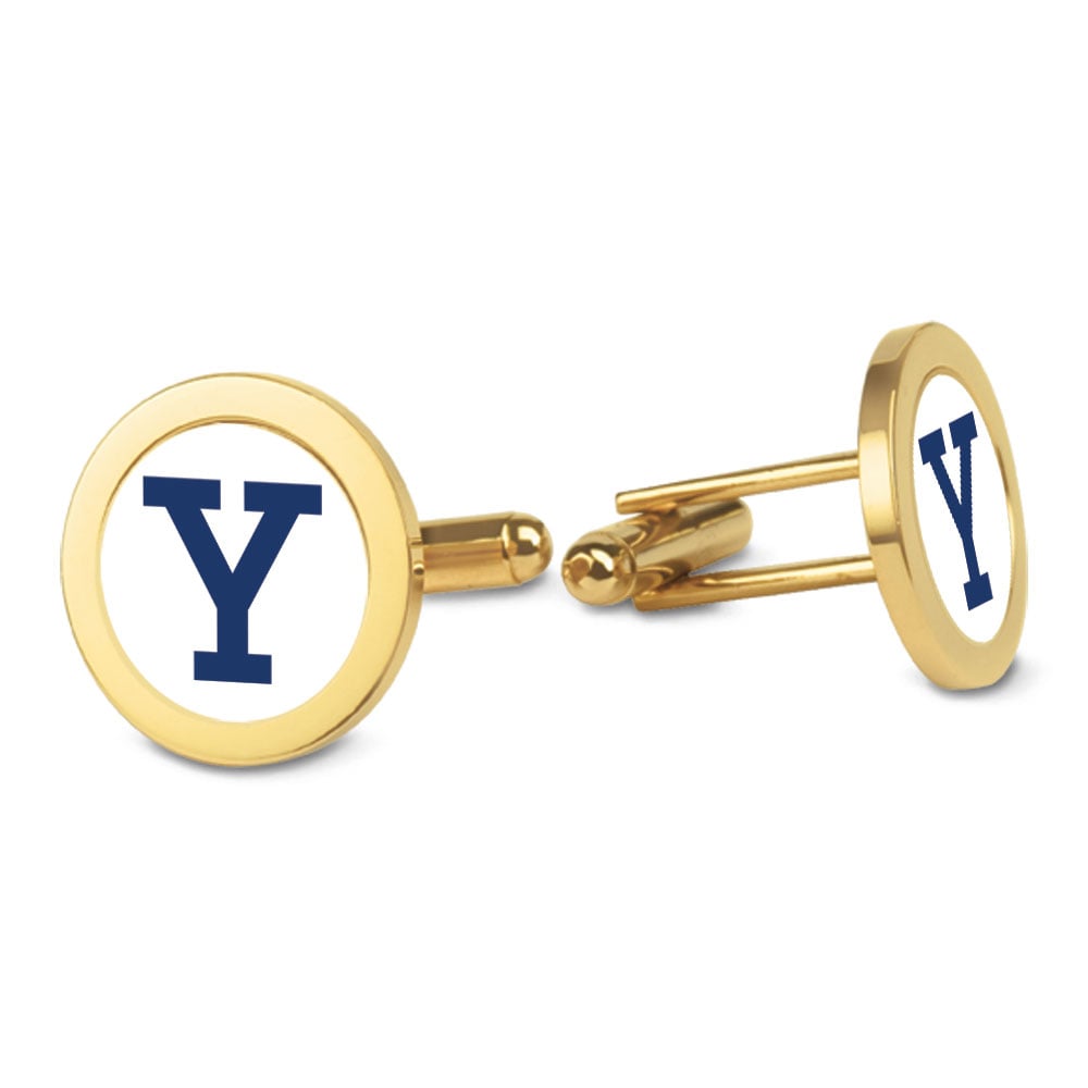 Gold Yale Bulldogs Cufflinks
