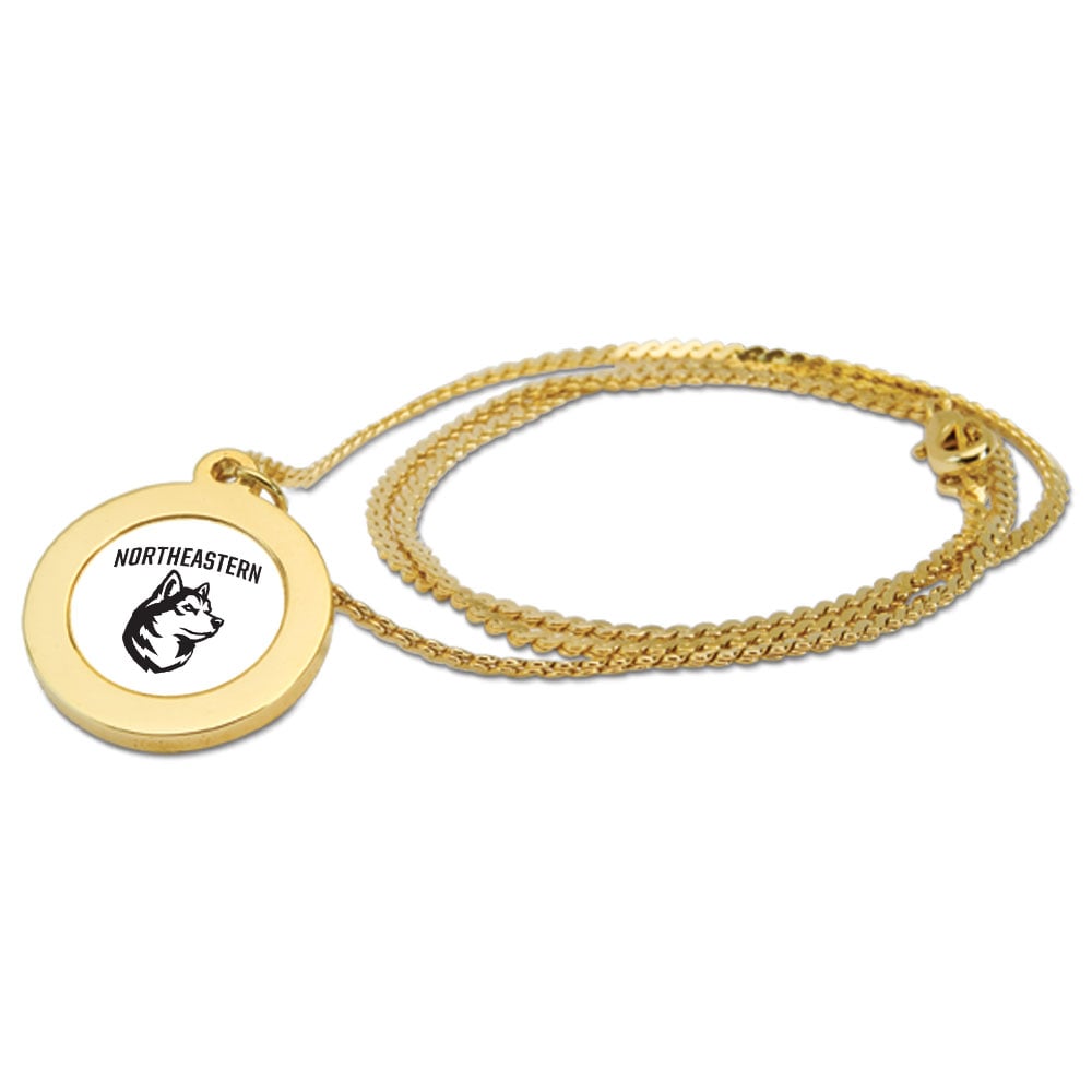 Women's Gold Northeastern Huskies Pendant Necklace