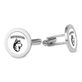 Silver Northeastern Huskies Cufflinks
