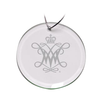 William & Mary Tribe 3'' Glass Round Ornament