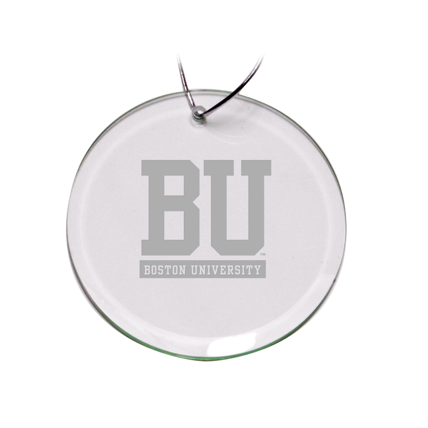 Boston University 3'' Glass Round Ornament
