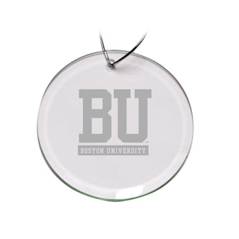 Boston University 3'' Glass Round Ornament
