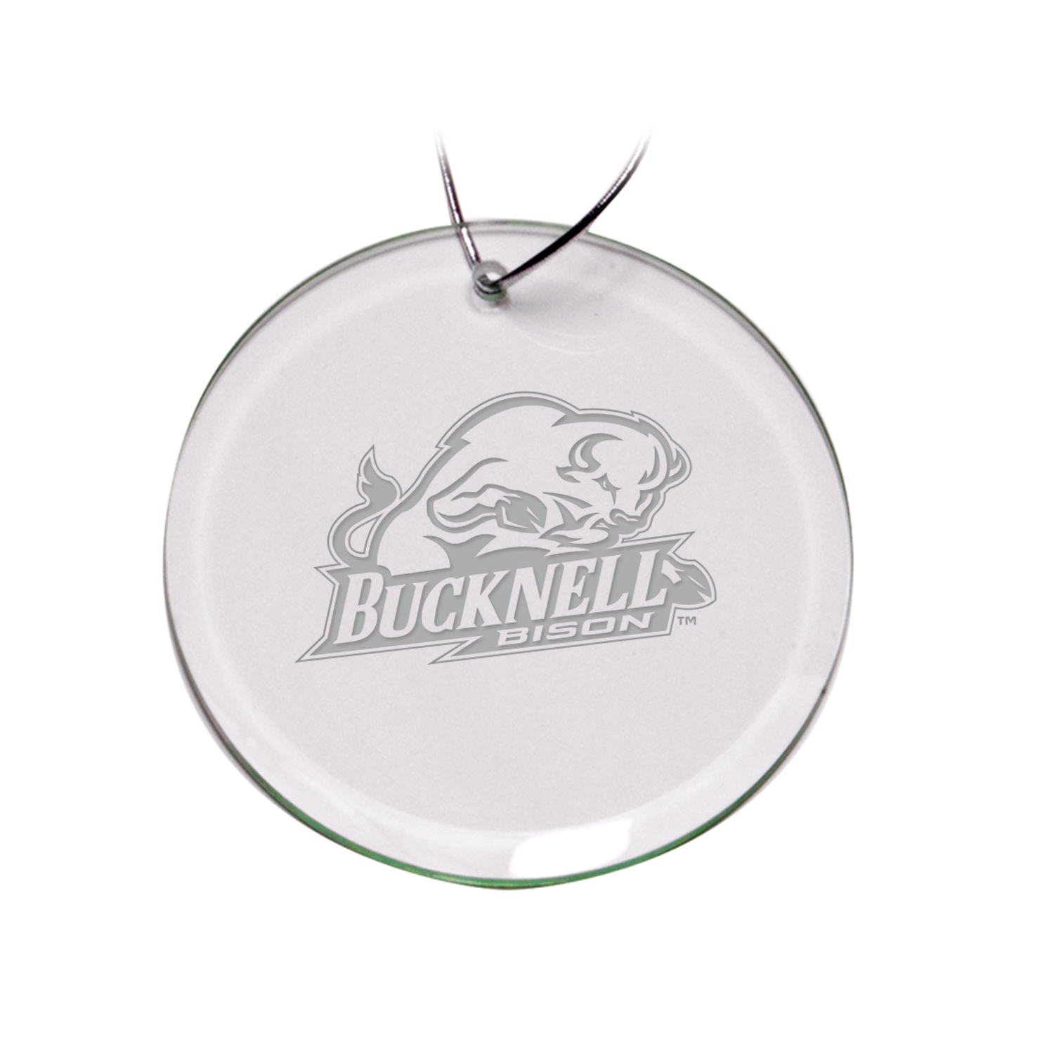 Bucknell Bison 3'' Glass Round Ornament