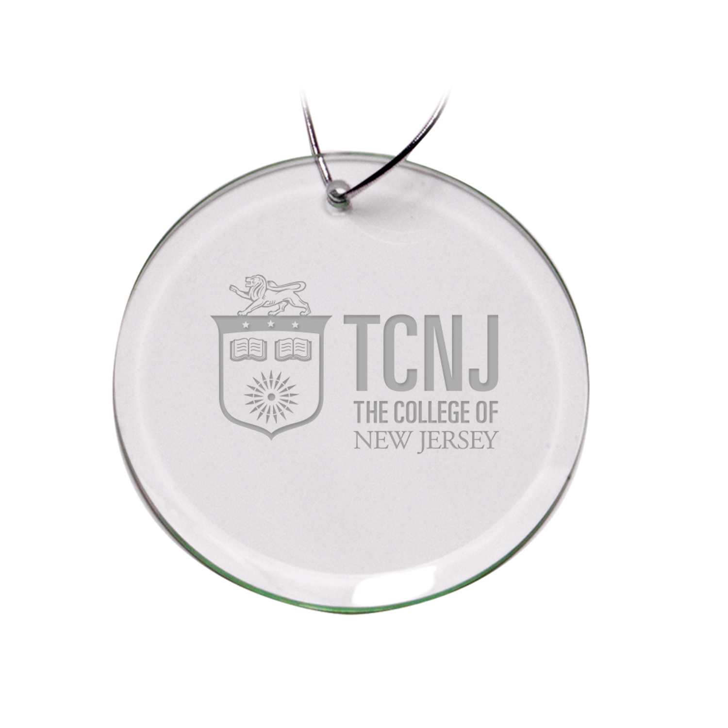 College of New Jersey Lions 3'' Glass Round Ornament