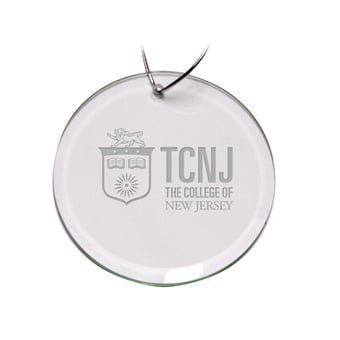 College of New Jersey Lions 3'' Glass Round Ornament