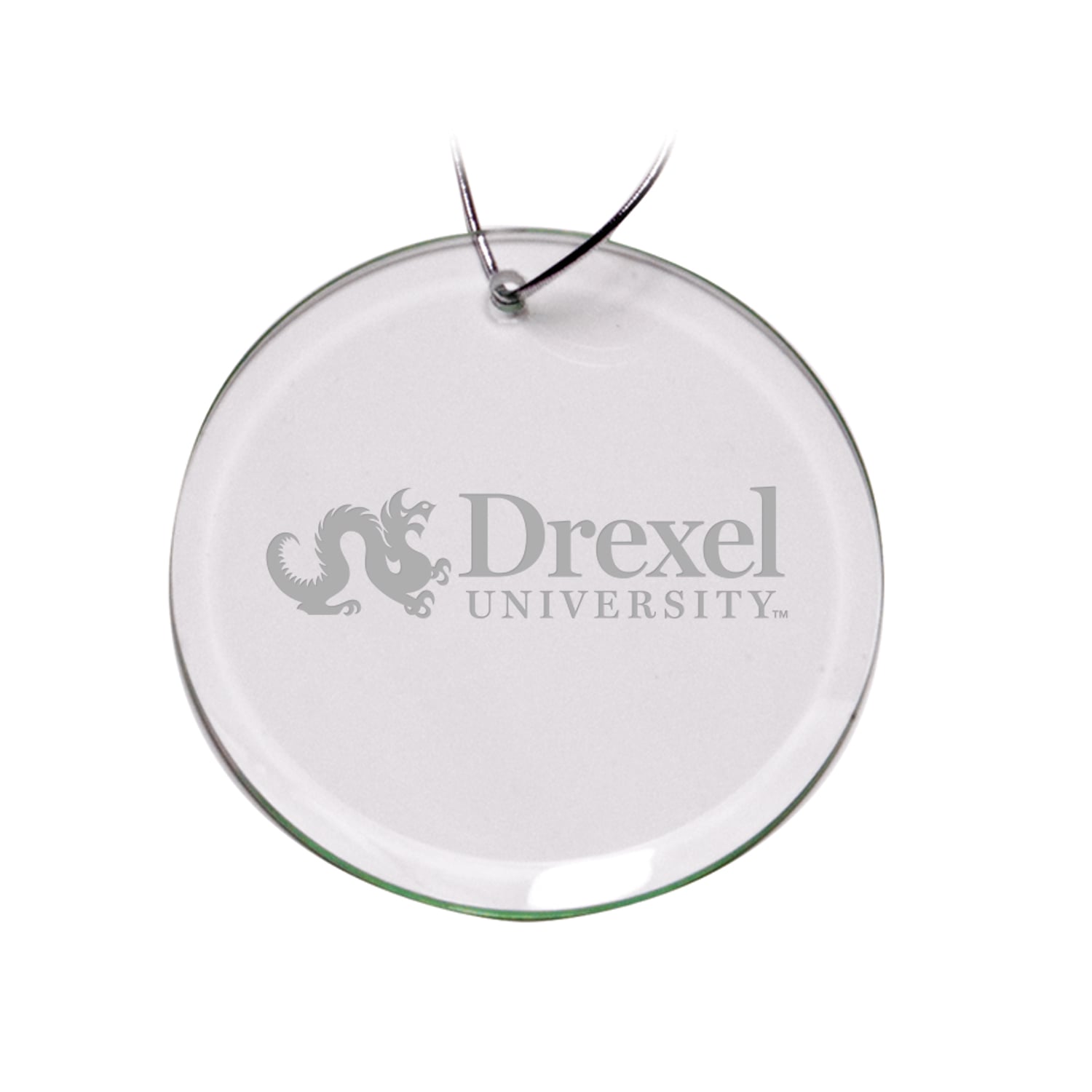 Drexel Dragons 3'' Glass Round Ornament